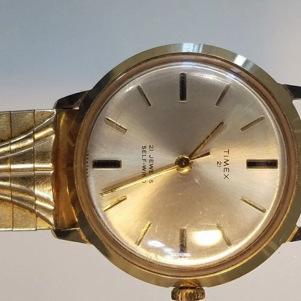Vintage 1960s Timex 68247467 Watch 21 Jewel Not Running 1/20 10K GF Bracelet